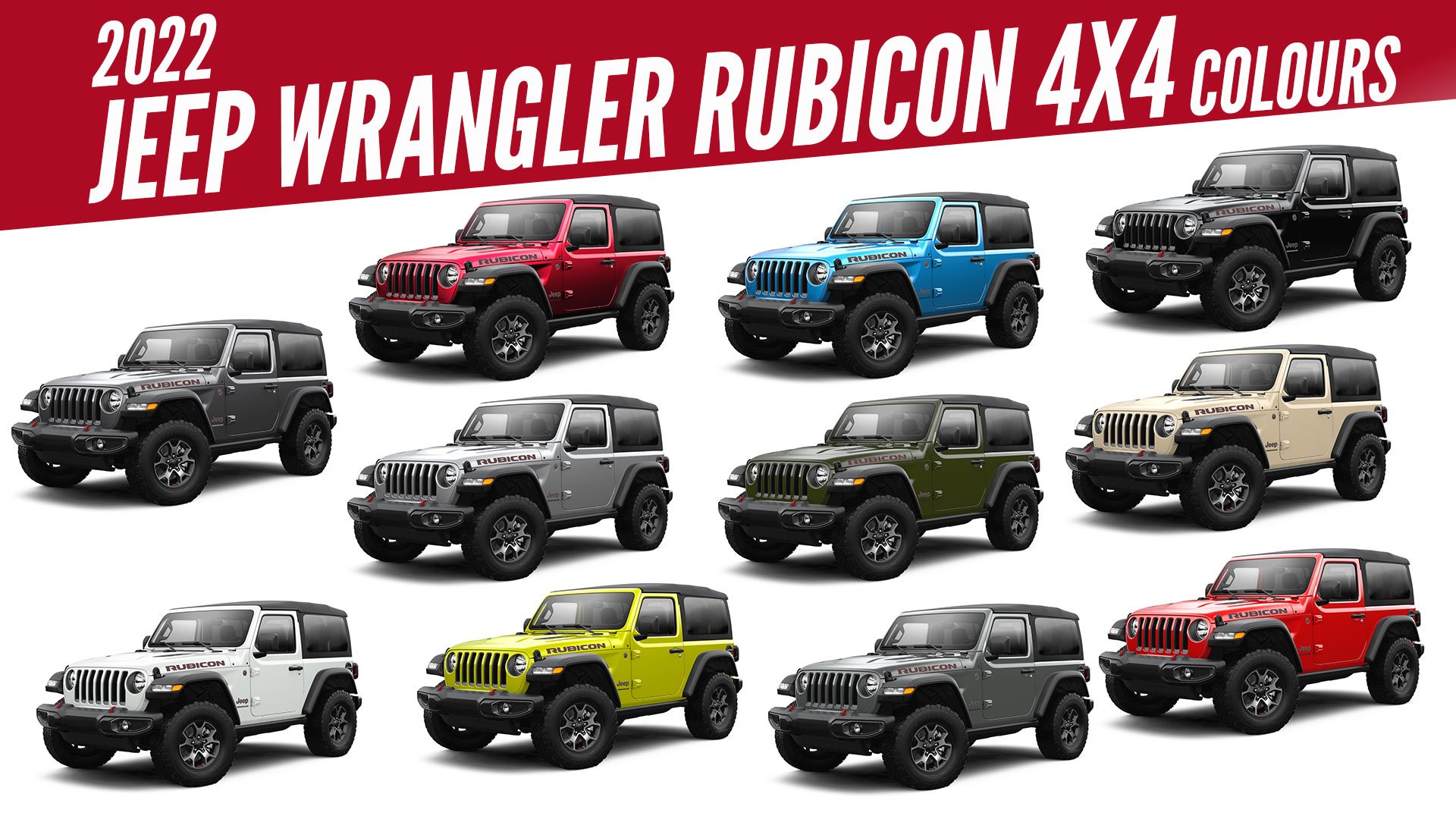 2022 Jeep Wrangler Rubicon 4X4 All Color Options | AUTOBICS