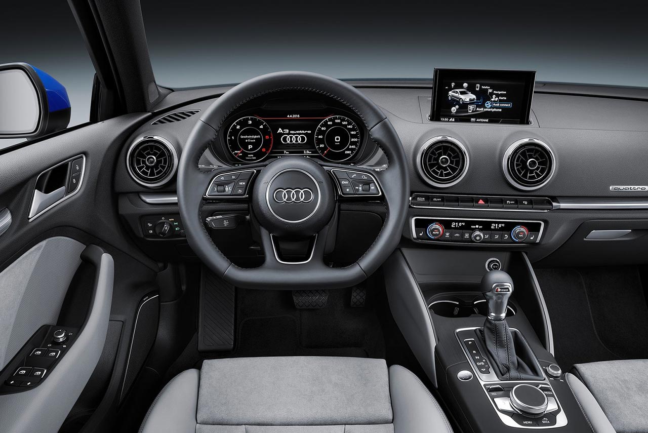 New 2017 Audi A3 Sedan interior steering AUTOBICS