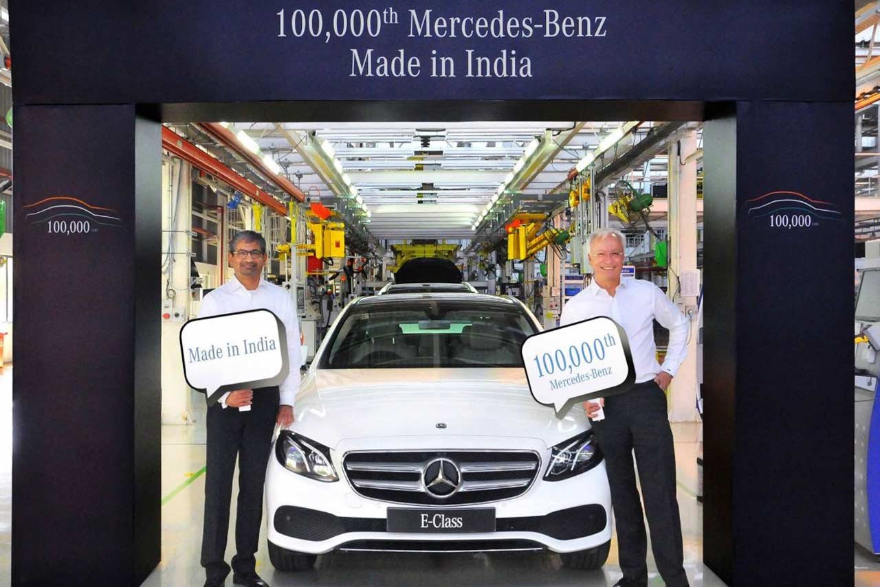 100000 Mercedes-Benz India E-Class Milestone Car Chakan Plant