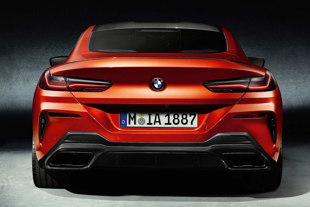 New BMW 8 Series Coupe Orange Rear 2018