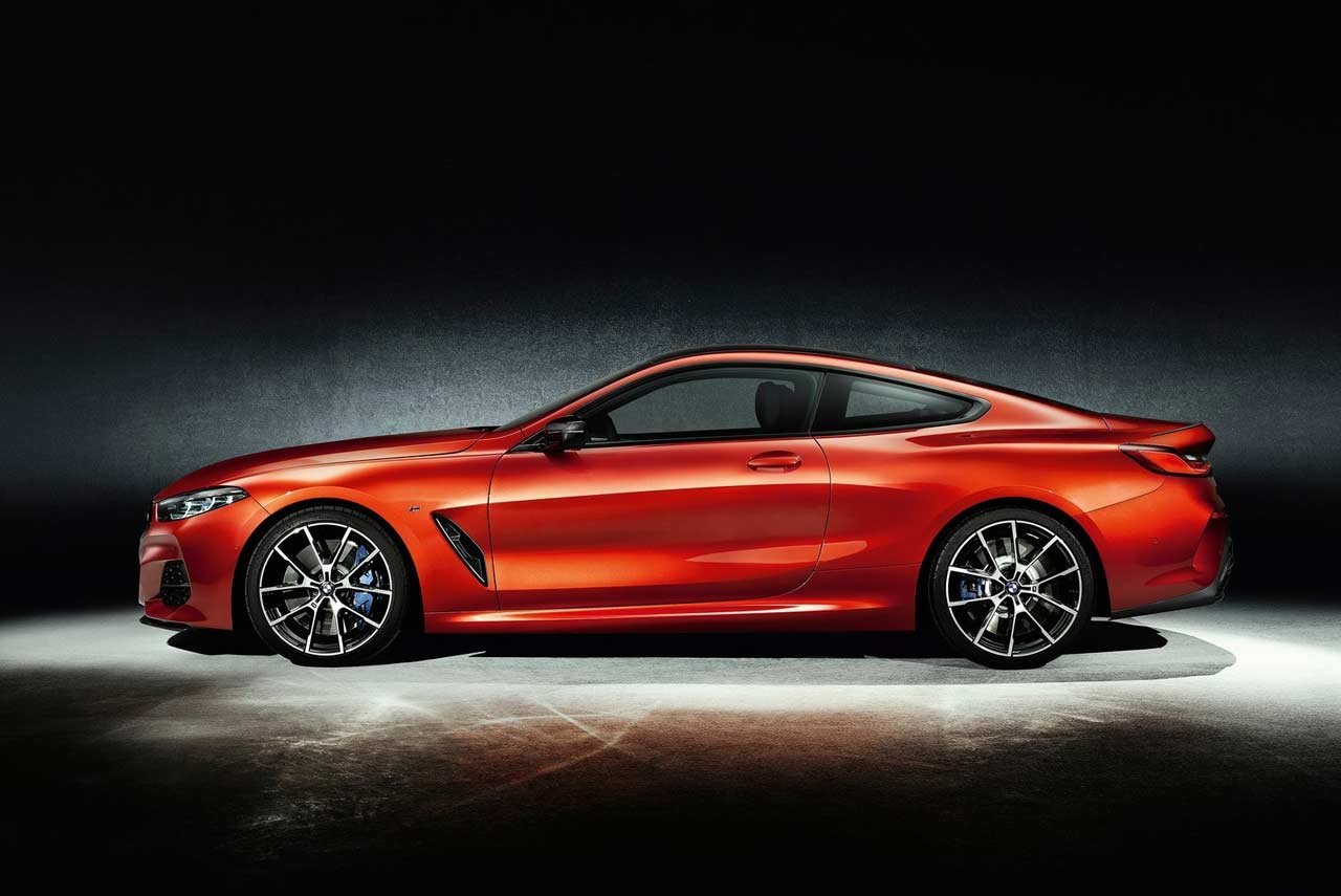 New BMW 8 Series Coupe Orange Side 2018