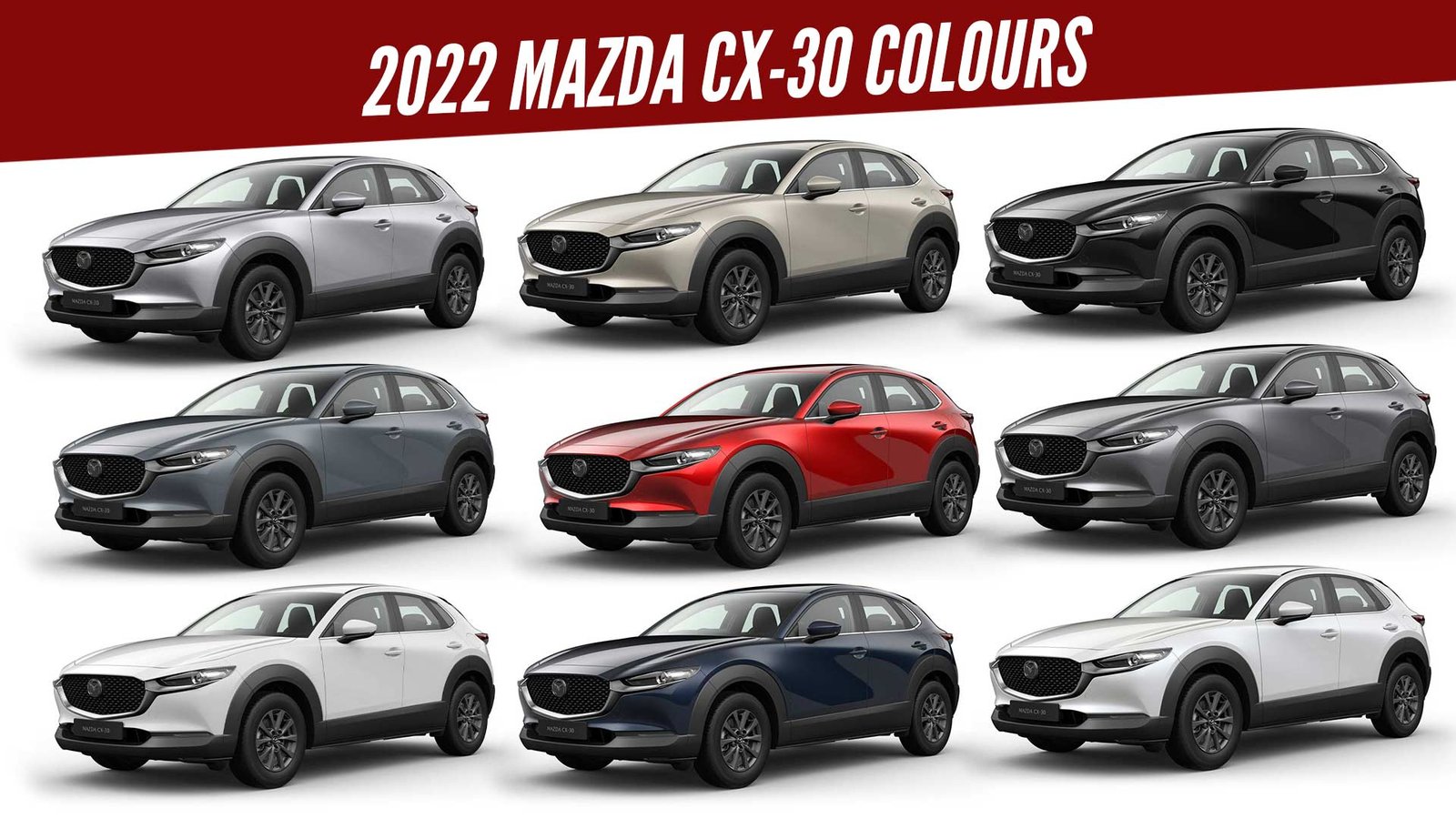 2022 Mazda CX30 SUV All color Options Images AUTOBICS