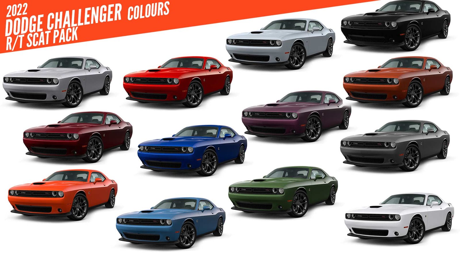 2022 Dodge Challenger R/T Scat Pack - All Color Options - Images