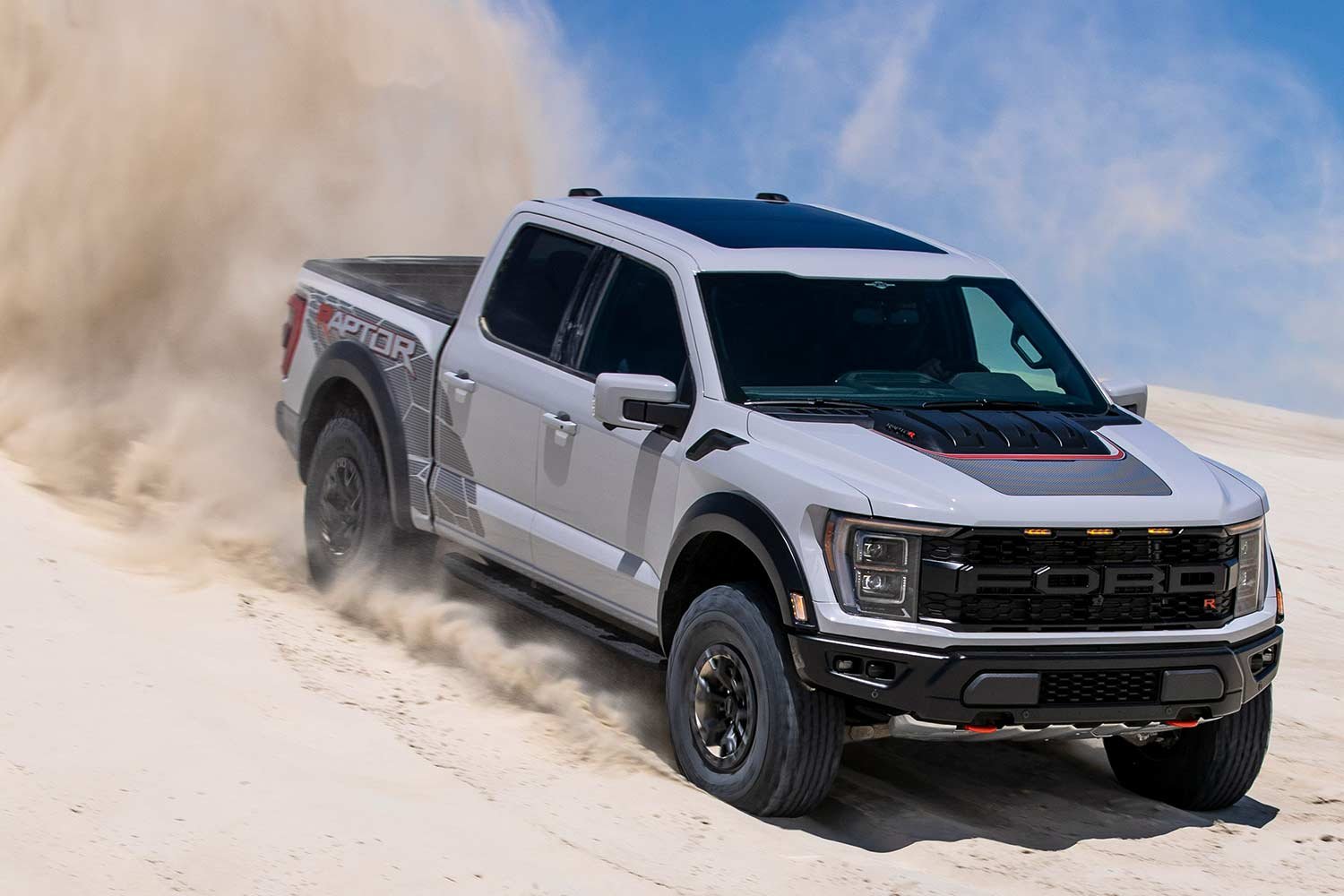 2023 Ford F 150 Raptor R Avalanche Gray Front Quarter 