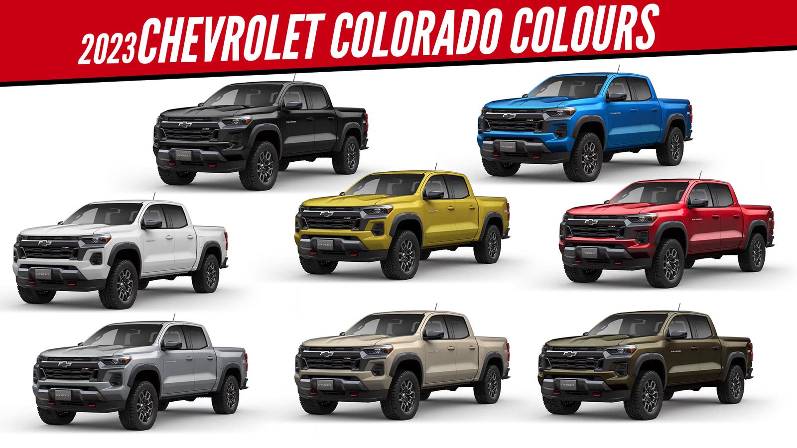 2023 Chevrolet Colorado Pickup Truck All Color Options Images