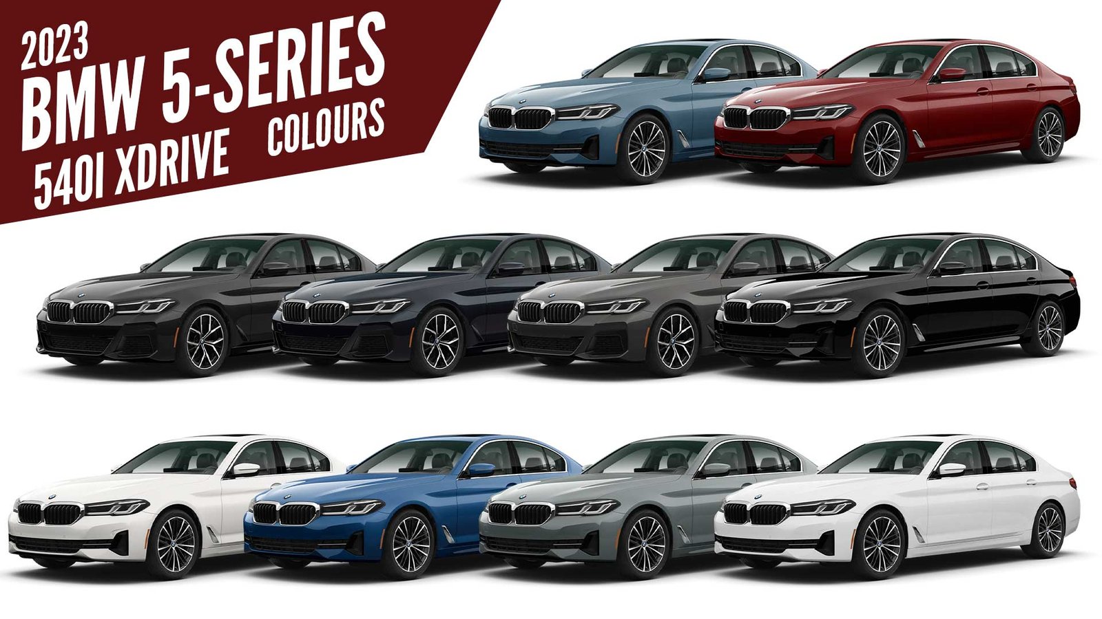 2023 BMW 5Series 540i xDrive Sedan All Color Options Images AUTOBICS