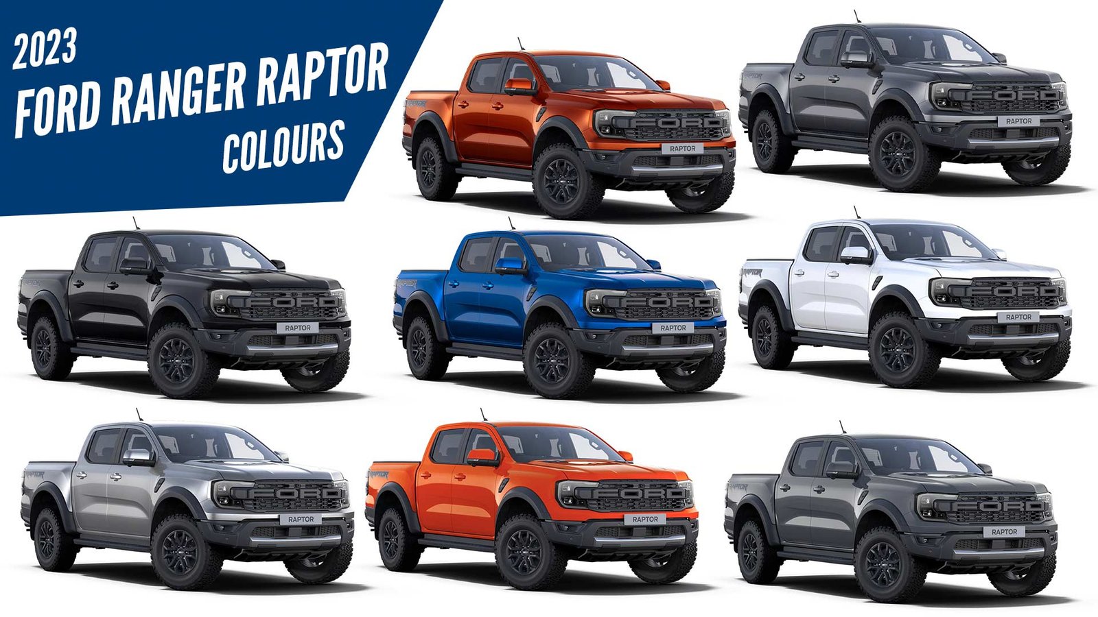 AllNew 2023 Ford Ranger Raptor All Color Options Images AUTOBICS