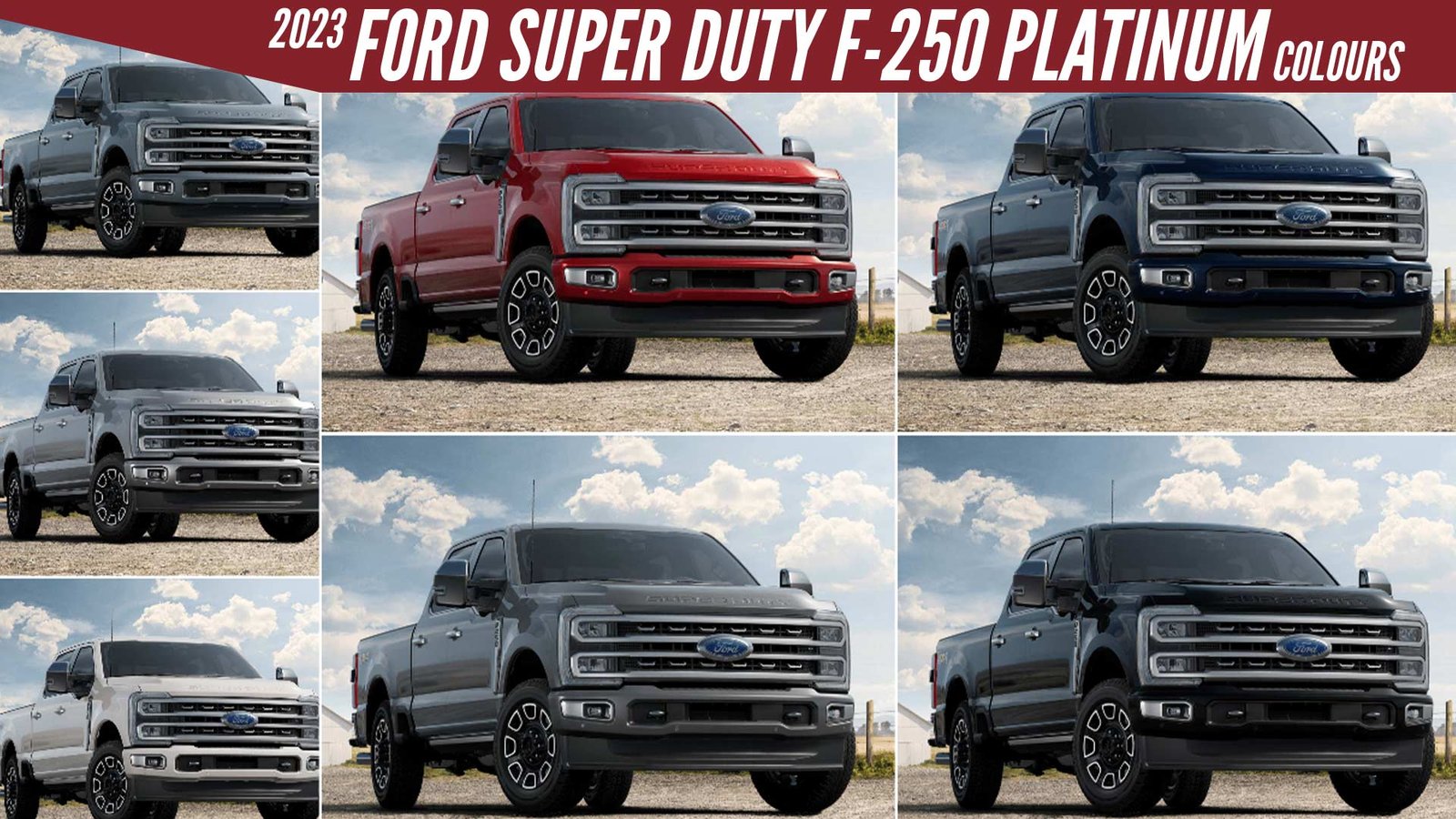 2023 Ford Super Duty F250 Platinum Truck All Color Options Images AUTOBICS