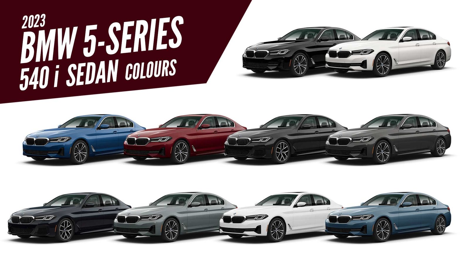 2023 BMW 5Series 540i Sedan All Color Options Images AUTOBICS