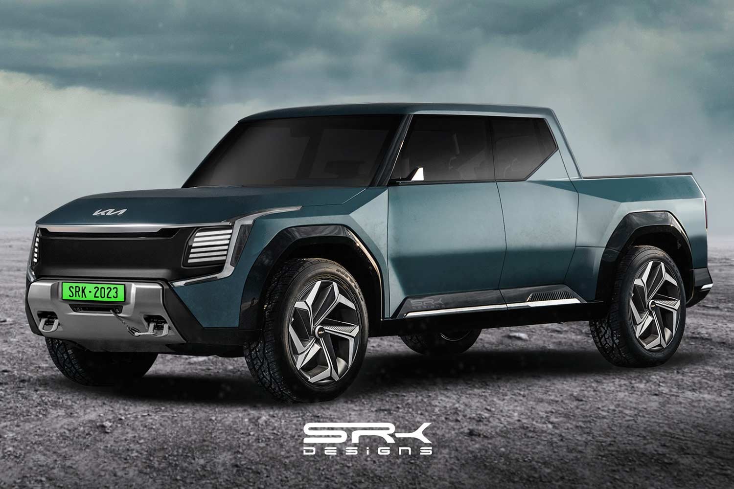Kia EV9 Electric Pickup Truck imagined in a digital render AUTOBICS