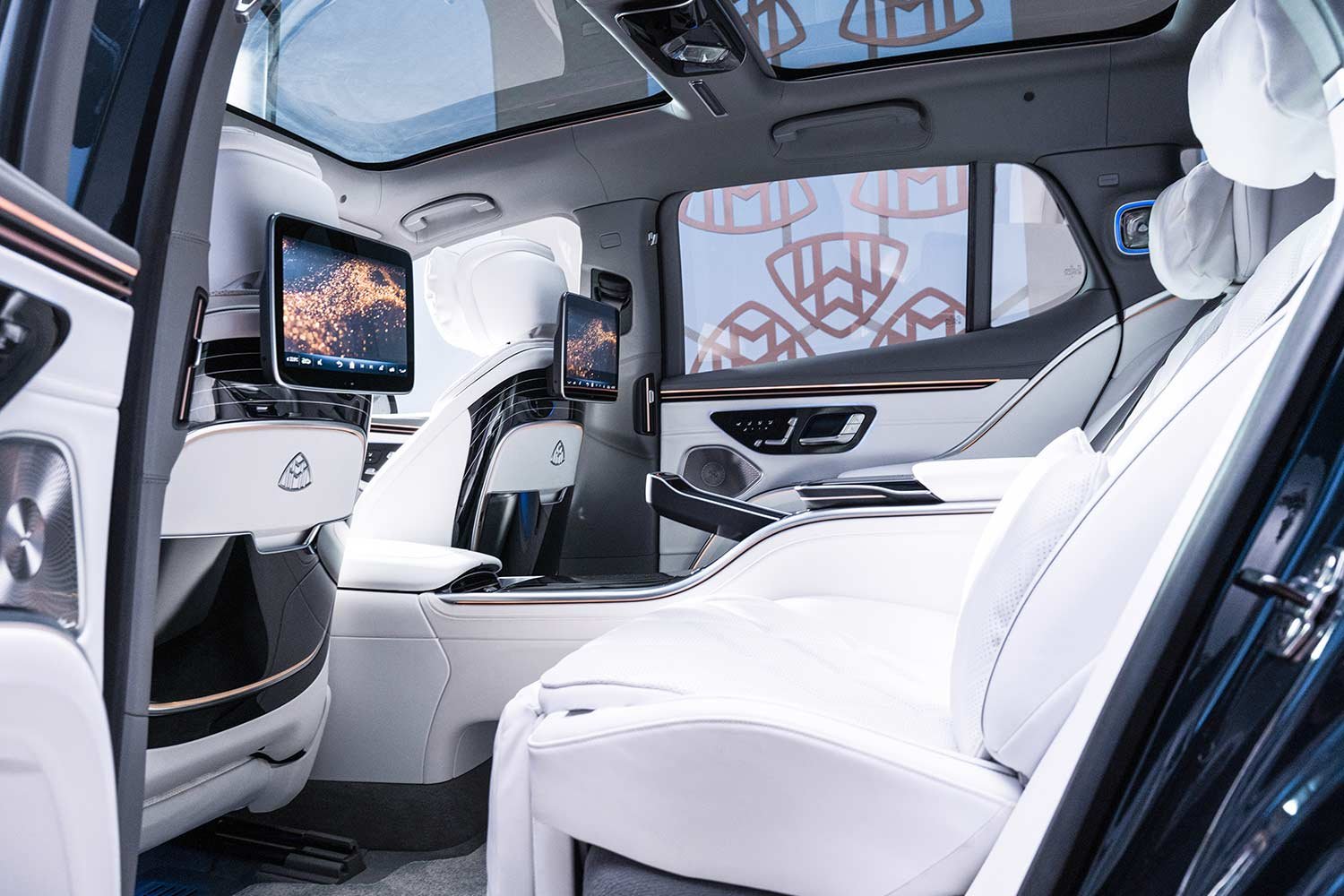 2024 Mercedes Maybach EQS SUV White Seats AUTOBICS