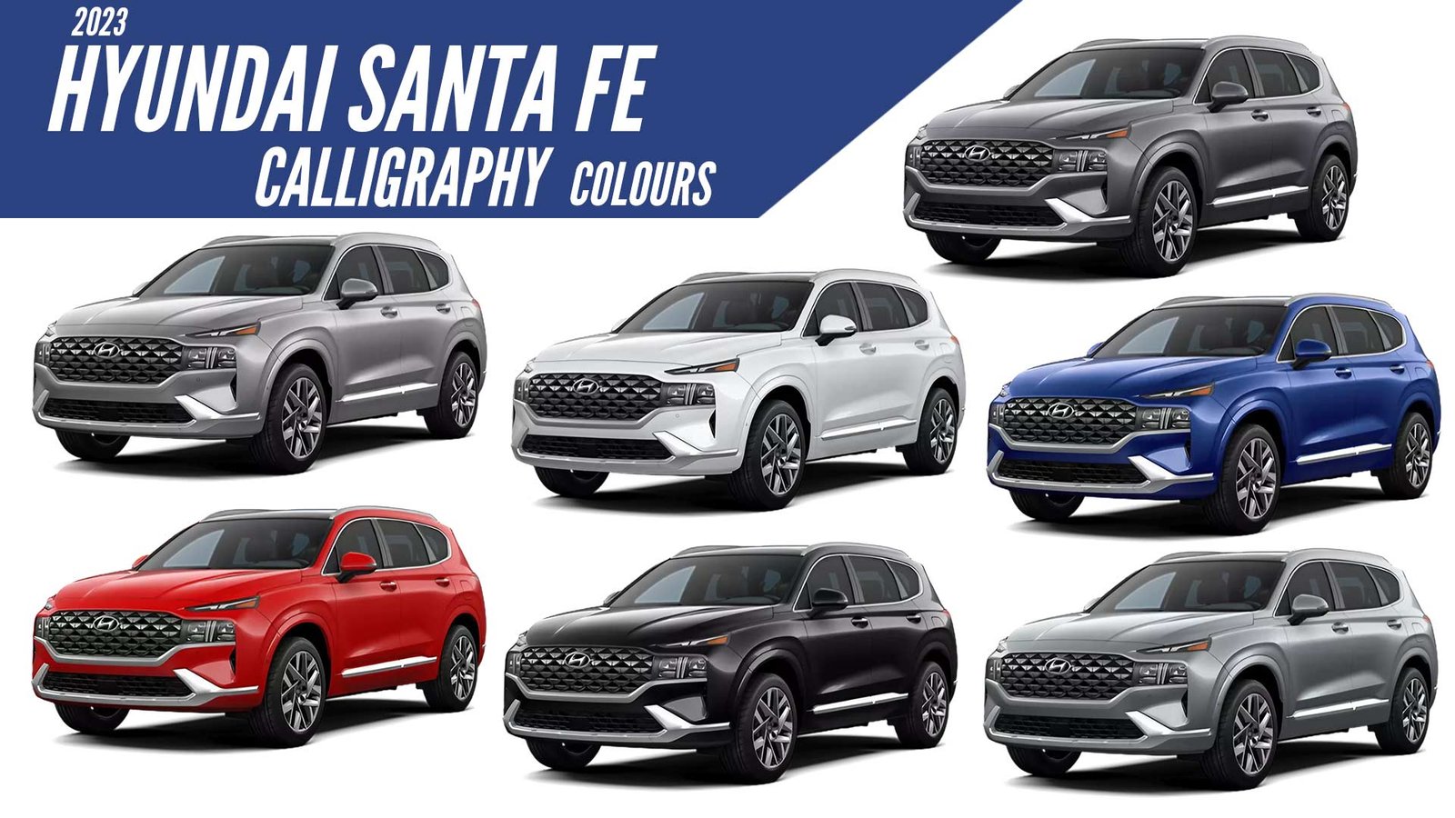 2023 Hyundai Santa Fe Calligraphy All Color Paint Options AUTOBICS
