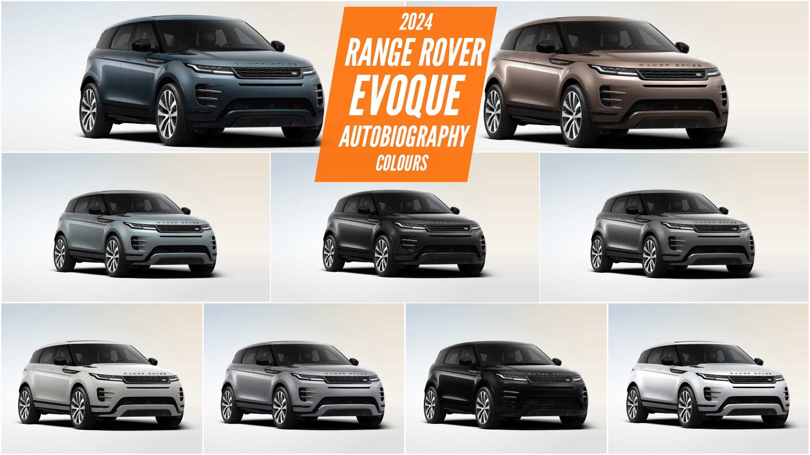 2024 Range Rover Evoque Autobiography All Color Paint Options