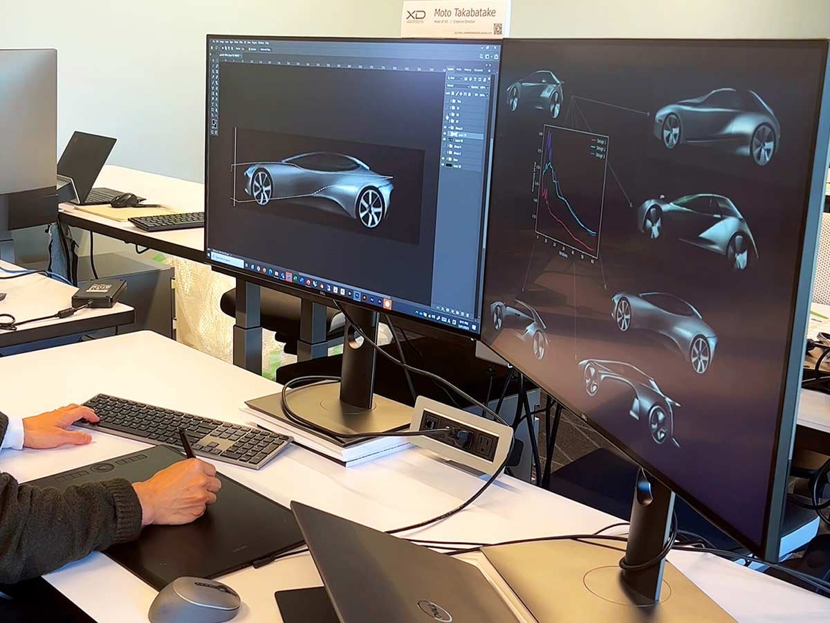 Designer tests the new AI technique at XD Toyota North America’s Experimental Design Studio